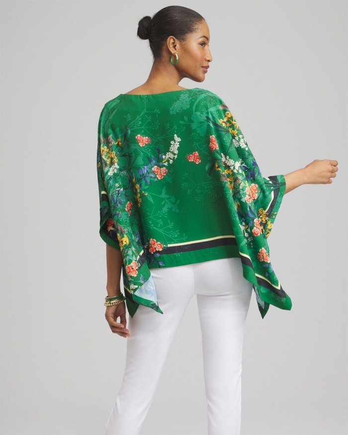 Chicos Floral Poncho - Verdant Green Chicos Floral Poncho - Verdant Green