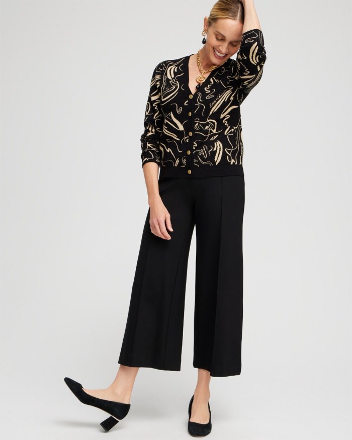 Chicos Lurex Button Front Cardigan - Black Chicos Lurex Button Front Cardigan - Black
