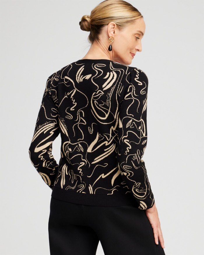 Chicos Lurex Button Front Cardigan - Black Chicos Lurex Button Front Cardigan - Black
