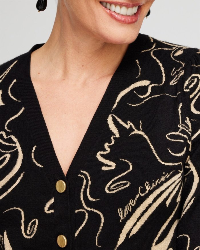 Chicos Lurex Button Front Cardigan - Black Chicos Lurex Button Front Cardigan - Black