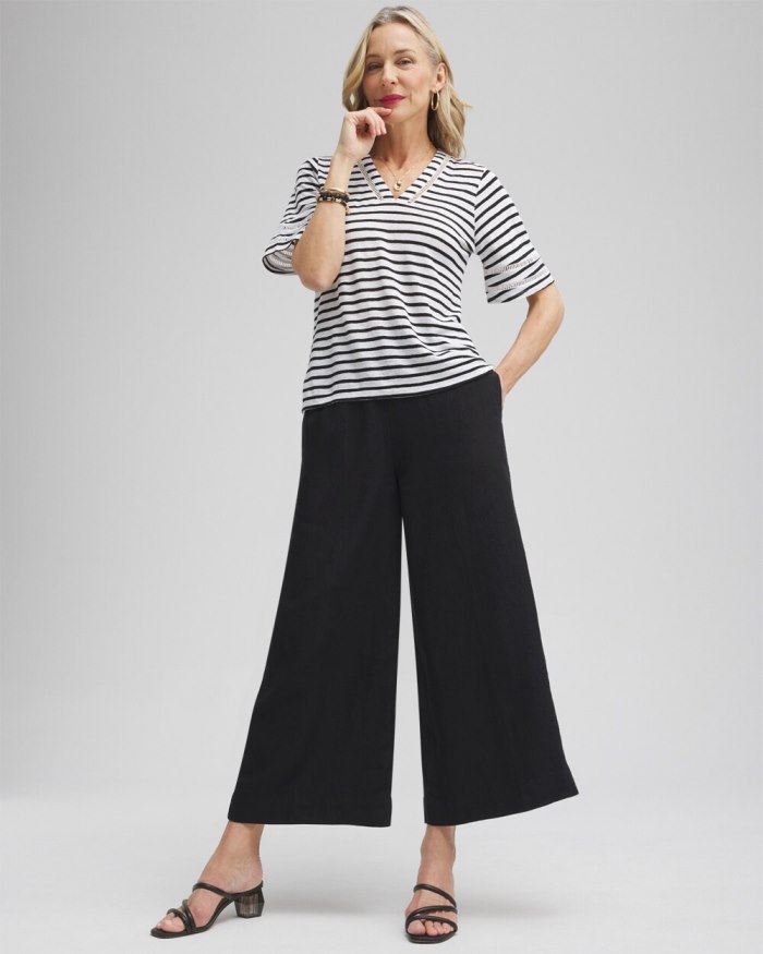 Chicos Linen Culottes - Black Chicos Linen Culottes - Black