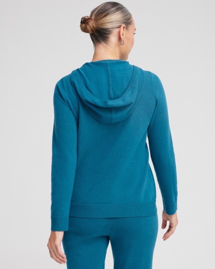 Chicos Zenergy Luxe Cashmere Blend Hooded Sweater - Moonlit Teal Chicos Zenergy Luxe Cashmere Blend Hooded Sweater - Moonlit Teal