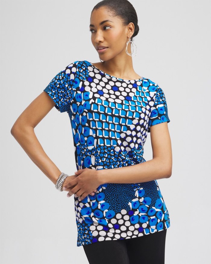 Chicos Travelers Mixed Dots Tunic - Intense Azure Chicos Travelers Mixed Dots Tunic - Intense Azure