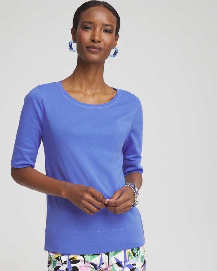 Chicos Jewel Neck Tee - Purple Nightshade Chicos Jewel Neck Tee - Purple Nightshade