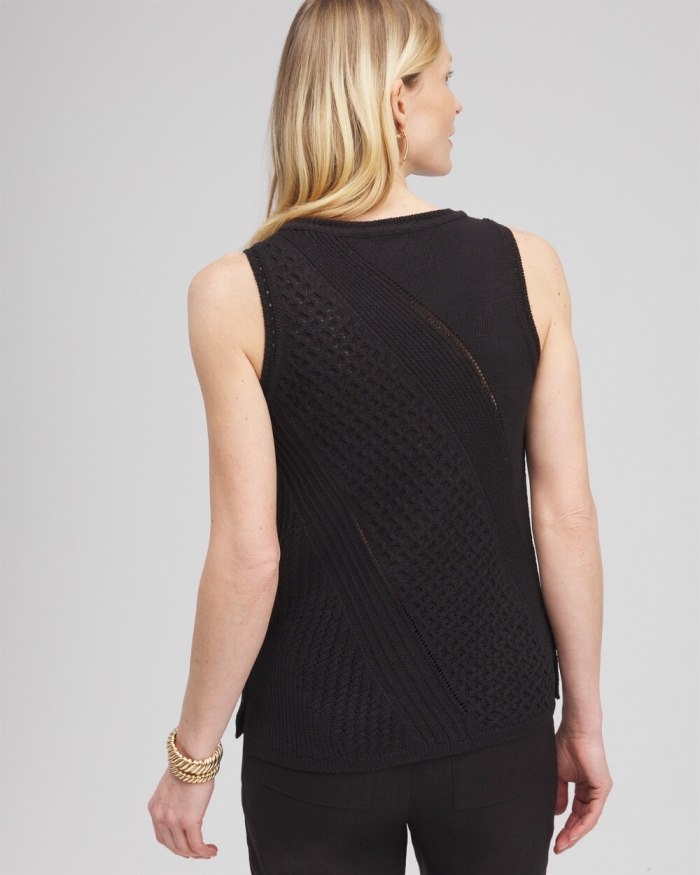 Chicos Textured Knit Tank - Classic Navy Chicos Textured Knit Tank - Classic Navy