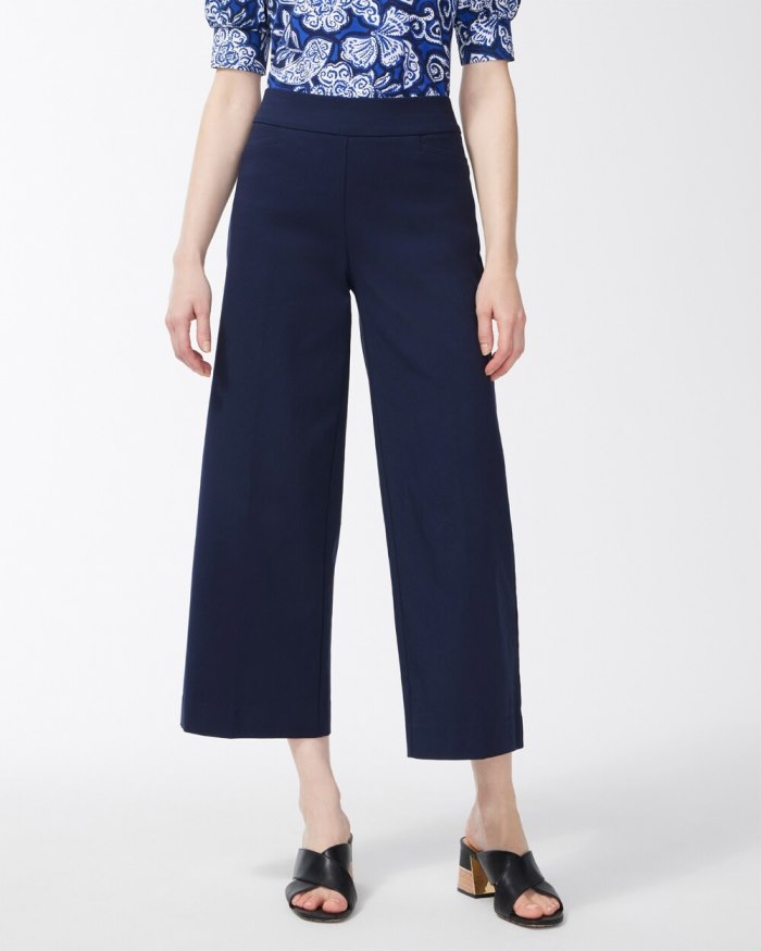Chicos Brigitte Wide Leg Cropped Pants - Ink Chicos Brigitte Wide Leg Cropped Pants - Ink