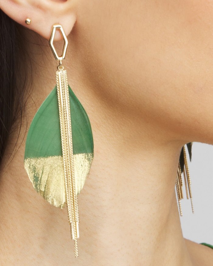 Chicos No Droop Green Fringe Earrings - Verdant Green Chicos No Droop Green Fringe Earrings - Verdant Green