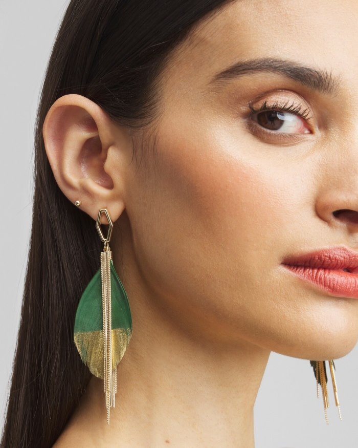Chicos No Droop Green Fringe Earrings - Verdant Green Chicos No Droop Green Fringe Earrings - Verdant Green