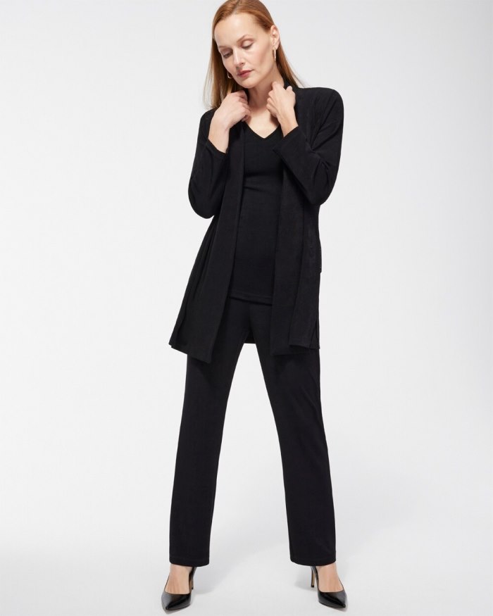 Chicos Travelers Classic Long Knit Jacket - Travelers Black Chicos Travelers Classic Long Knit Jacket - Travelers Black
