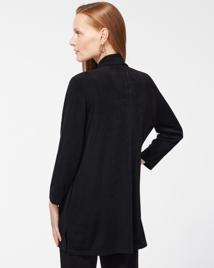 Chicos Travelers Classic Long Knit Jacket - Travelers Black Chicos Travelers Classic Long Knit Jacket - Travelers Black