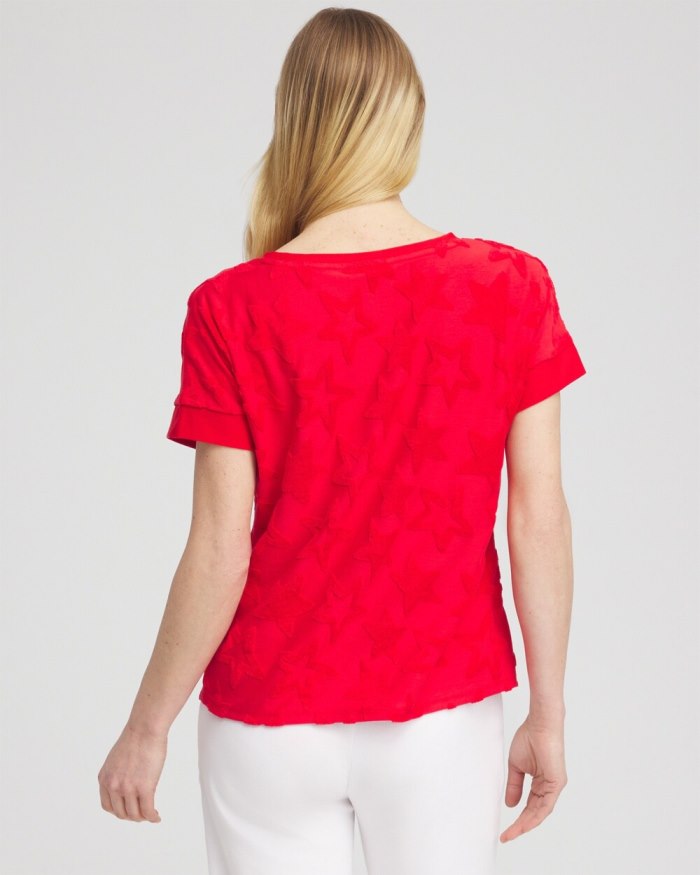 Chicos Zenergy Textured Star Top - MADEIRA RED Chicos Zenergy Textured Star Top - MADEIRA RED
