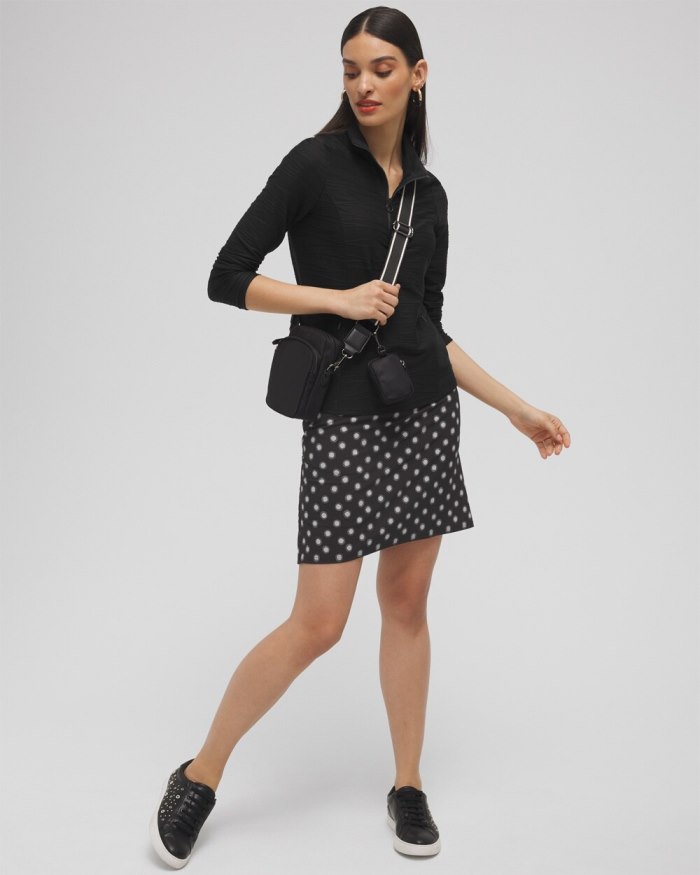 Chicos Zenergy UPF Polka Dot Pleat Skort - Black Chicos Zenergy UPF Polka Dot Pleat Skort - Black