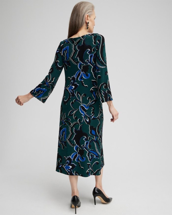 Chicos Travelers Floral Bell Sleeve Dress - Enchanted Forest Chicos Travelers Floral Bell Sleeve Dress - Enchanted Forest
