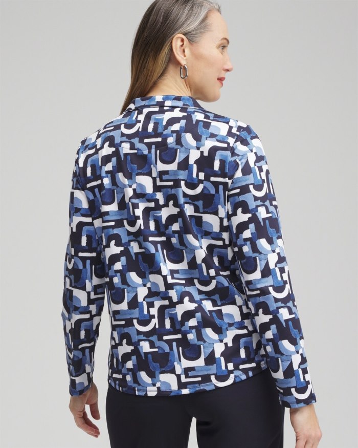 Chicos Zenergy UPF Geo Long Sleeve Top - Classic Navy Chicos Zenergy UPF Geo Long Sleeve Top - Classic Navy