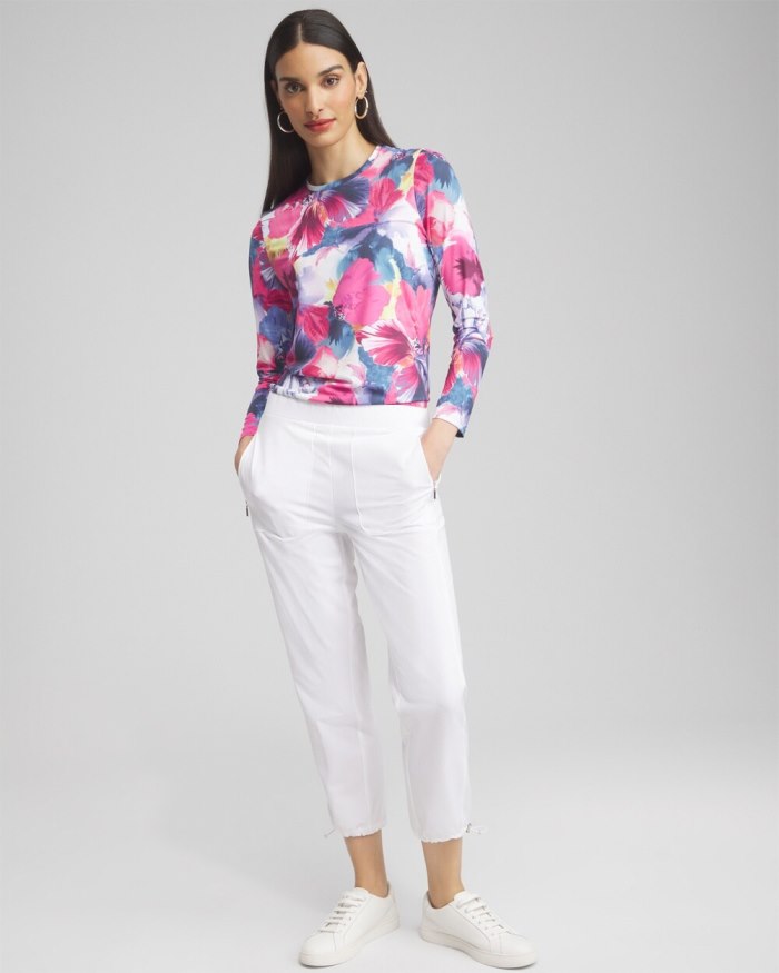 Chicos Zenergy UPF Knit Floral Tee - Magenta Rose Chicos Zenergy UPF Knit Floral Tee - Magenta Rose