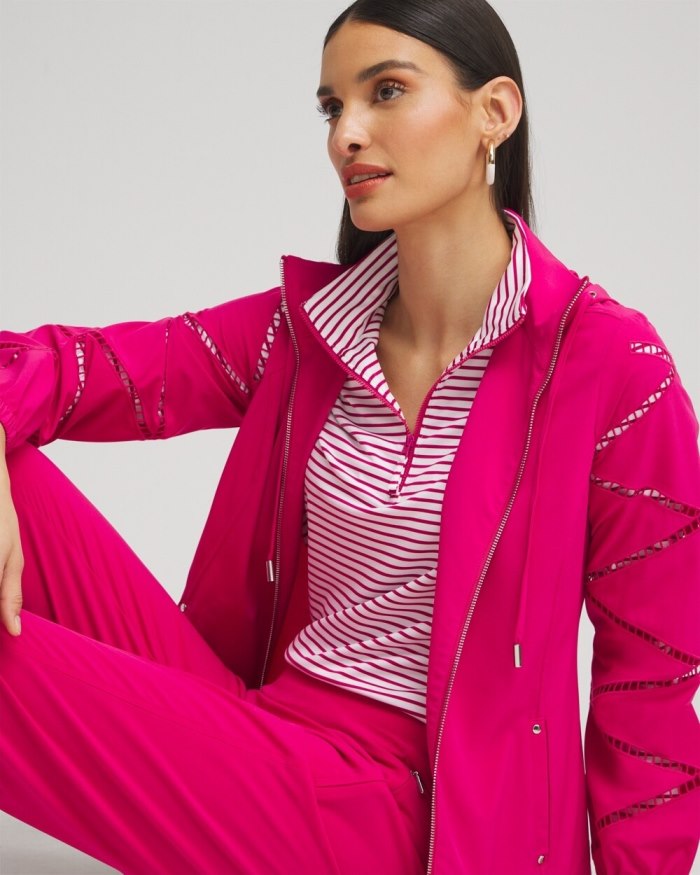 Chicos Zenergy UPF Neema Lattice Jacket - Magenta Rose Chicos Zenergy UPF Neema Lattice Jacket - Magenta Rose