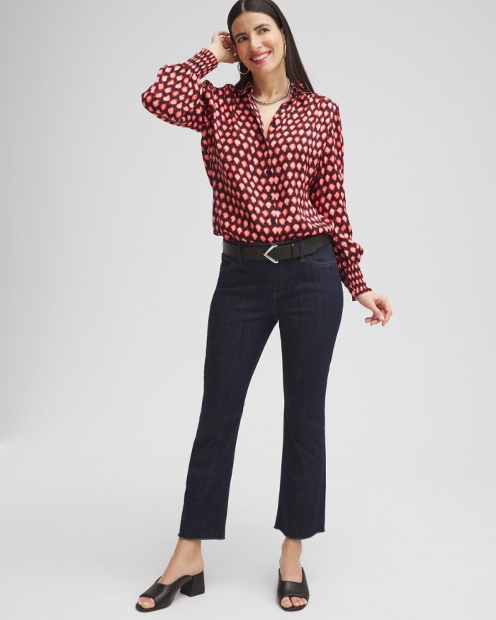 Chicos Girlfriend Fray Hem Kick Flare Jeans - Cork Rinse Chicos Girlfriend Fray Hem Kick Flare Jeans - Cork Rinse