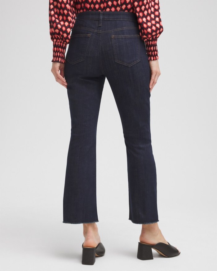 Chicos Girlfriend Fray Hem Kick Flare Jeans - Cork Rinse Chicos Girlfriend Fray Hem Kick Flare Jeans - Cork Rinse