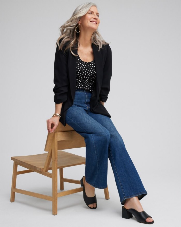 Chicos Touch of Cool Polka Dot Polished Tank - Black Chicos Touch of Cool Polka Dot Polished Tank - Black