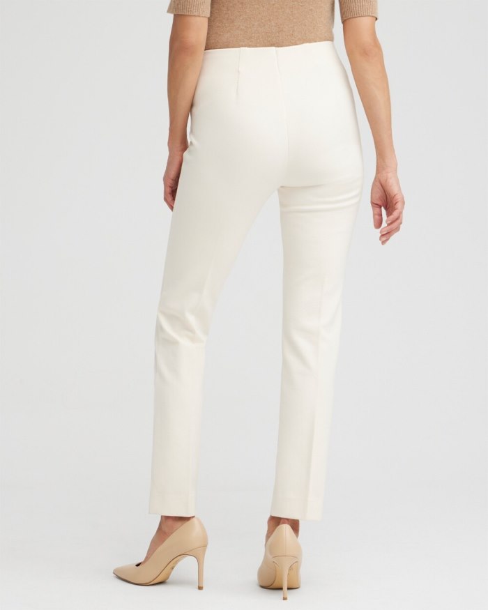 Chicos Juliet Ponte Trim Detail Ankle Pants - Deep Smoked Paprika Chicos Juliet Ponte Trim Detail Ankle Pants - Deep Smoked Paprika