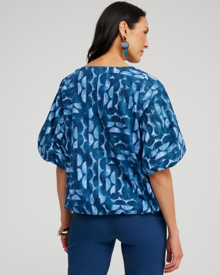 Chicos Half Moon Bubble Hem Top - Blue Veil Chicos Half Moon Bubble Hem Top - Blue Veil