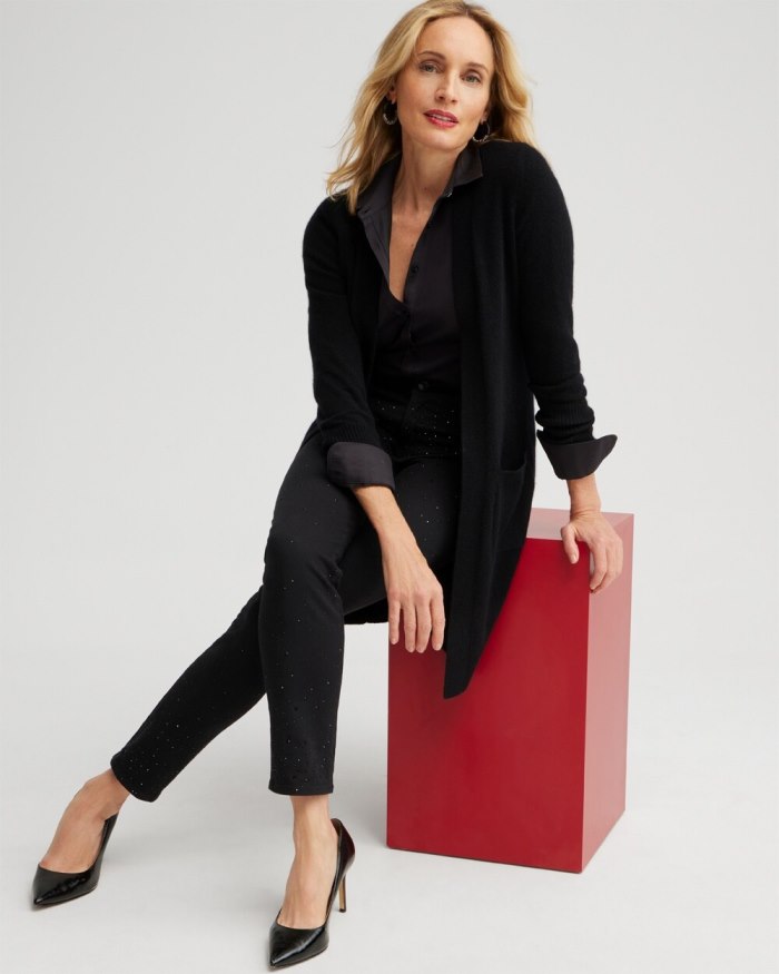 Chicos Cashmere Duster Cardigan Sweater - Green Chicos Cashmere Duster Cardigan Sweater - Green