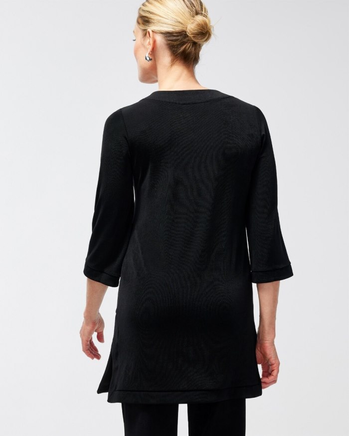 Chicos Travelers 3/4 Sleeve Kurta Top - Travelers Black Chicos Travelers 3/4 Sleeve Kurta Top - Travelers Black