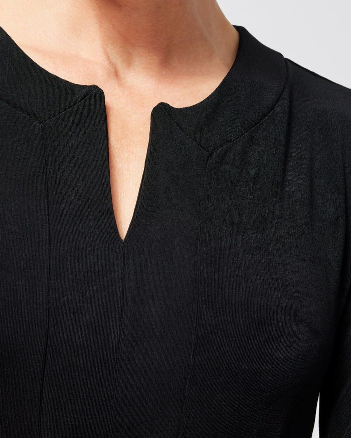 Chicos Travelers 3/4 Sleeve Kurta Top - Travelers Black Chicos Travelers 3/4 Sleeve Kurta Top - Travelers Black