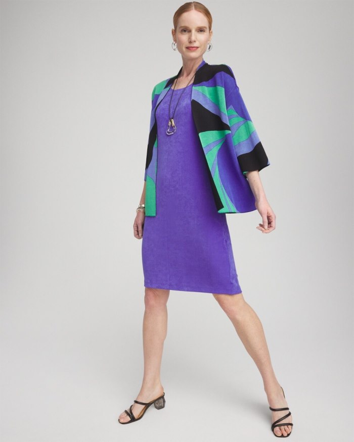 Chicos Travelers Abstract Kimono Cardigan - Purple Nightshade Chicos Travelers Abstract Kimono Cardigan - Purple Nightshade
