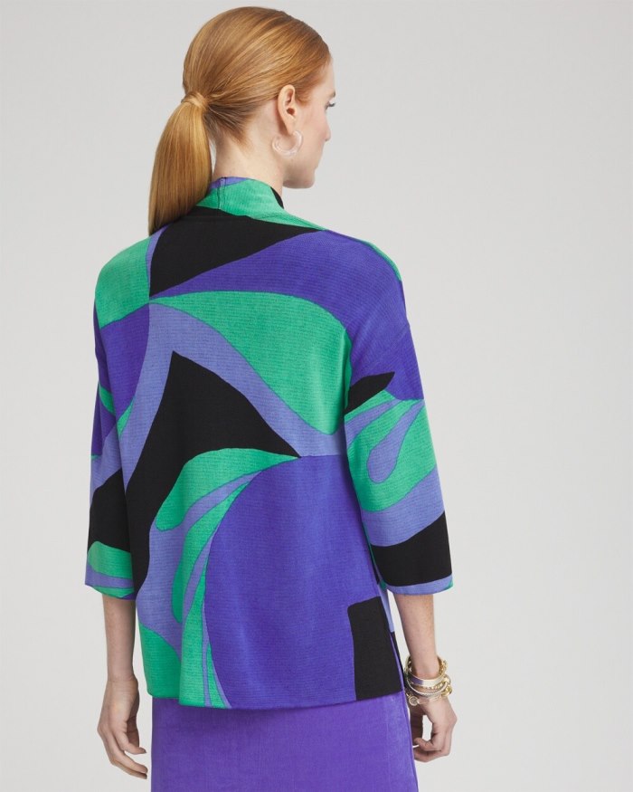 Chicos Travelers Abstract Kimono Cardigan - Purple Nightshade Chicos Travelers Abstract Kimono Cardigan - Purple Nightshade