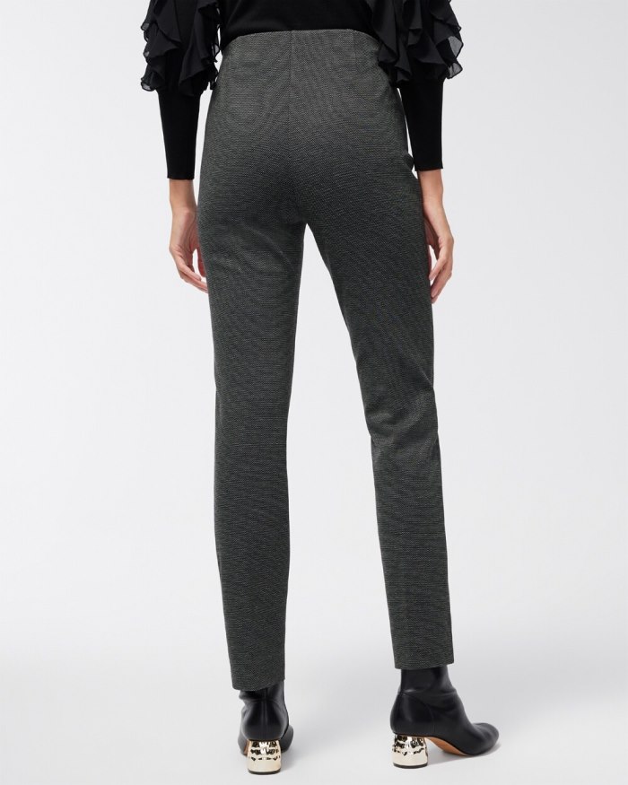 Chicos Juliet Ponte Jacquard Pants - Black/White Chicos Juliet Ponte Jacquard Pants - Black/White