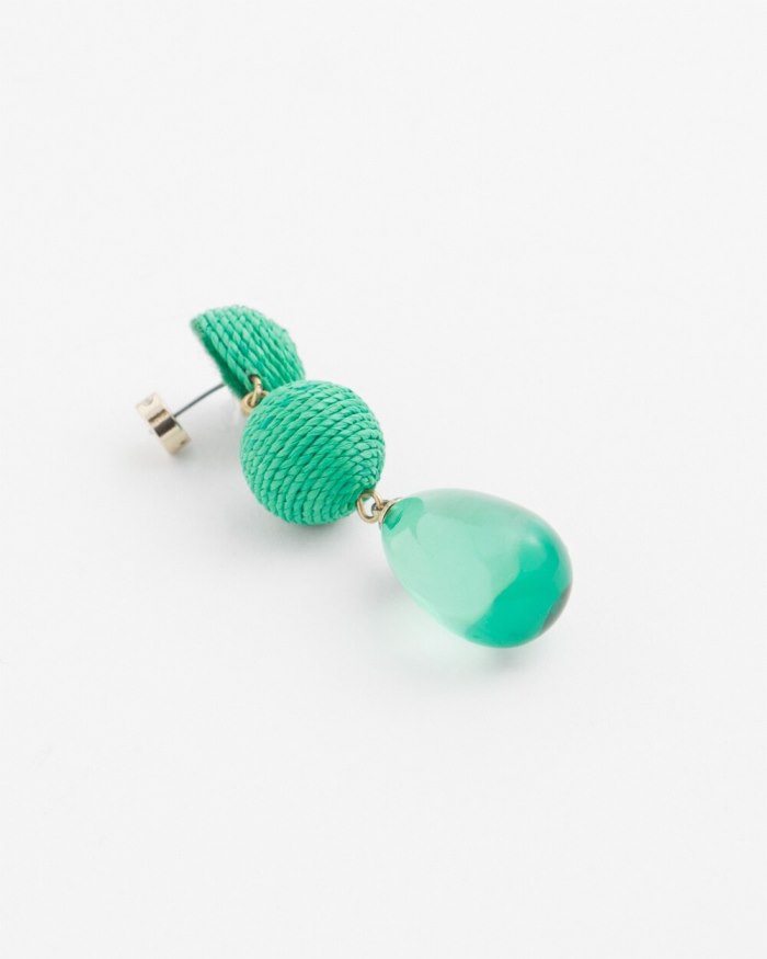 Chicos No Droop Green Raffia Drop Earrings - GRASSY GREEN Chicos No Droop Green Raffia Drop Earrings - GRASSY GREEN
