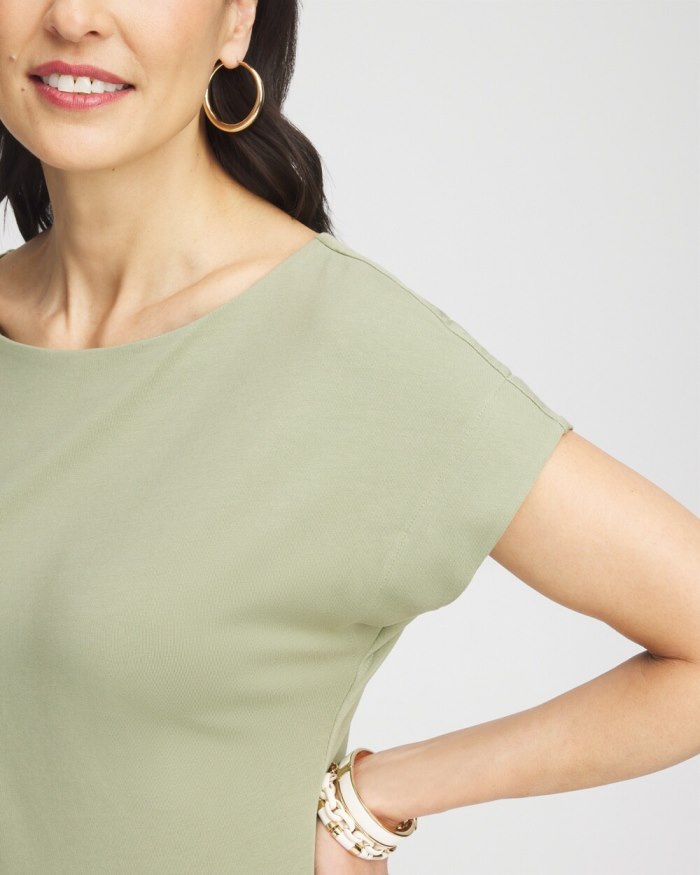 Chicos Modern Cap Sleeve Tee - PINK BROMELIAD Chicos Modern Cap Sleeve Tee - PINK BROMELIAD