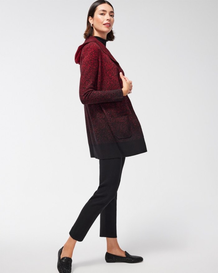 Chicos Zenergy Luxe Cashmere Blend Ombre Cardigan - Wild Poppy Chicos Zenergy Luxe Cashmere Blend Ombre Cardigan - Wild Poppy
