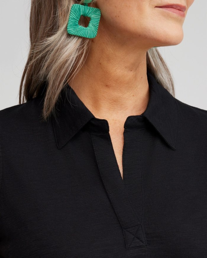 Chicos Collared Tunic Tank - Black Chicos Collared Tunic Tank - Black