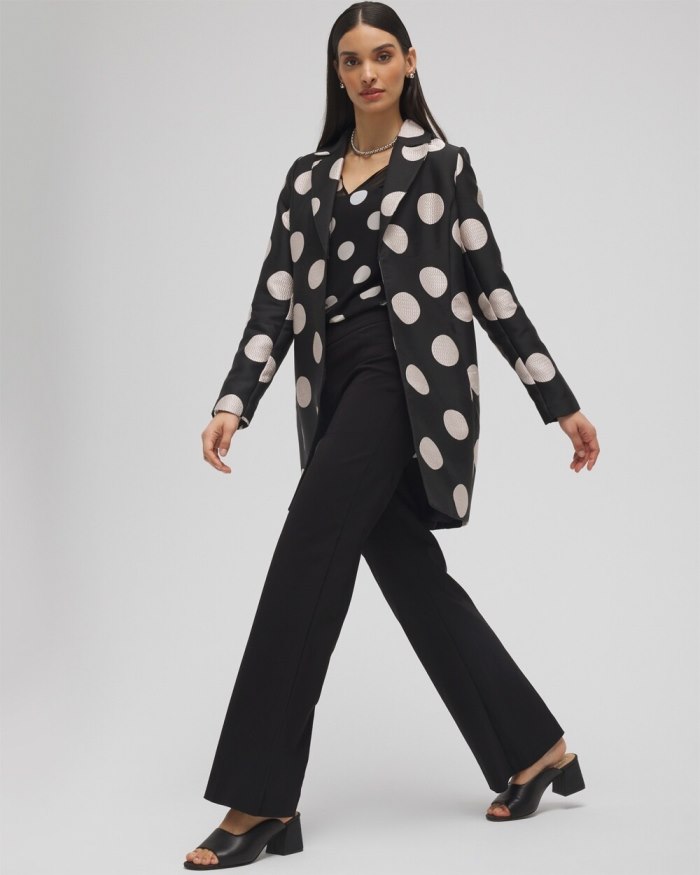 Chicos Polka Dot Jacquard Topper - Black Chicos Polka Dot Jacquard Topper - Black