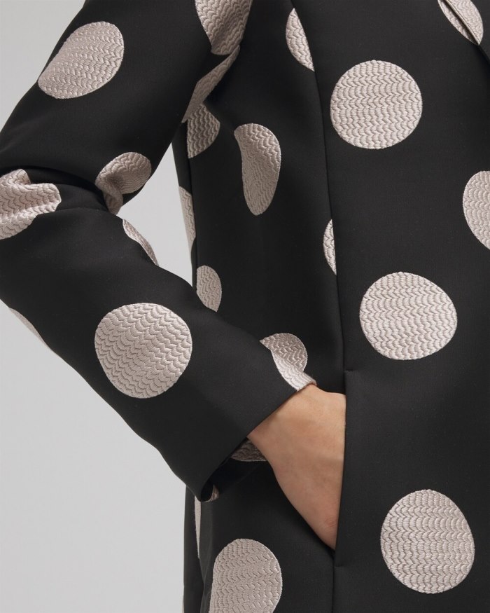 Chicos Polka Dot Jacquard Topper - Black Chicos Polka Dot Jacquard Topper - Black