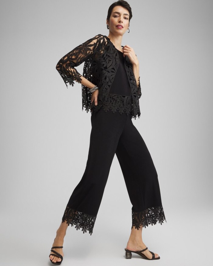 Chicos Travelers Collection Lace Jacket - Travelers Black Chicos Travelers Collection Lace Jacket - Travelers Black