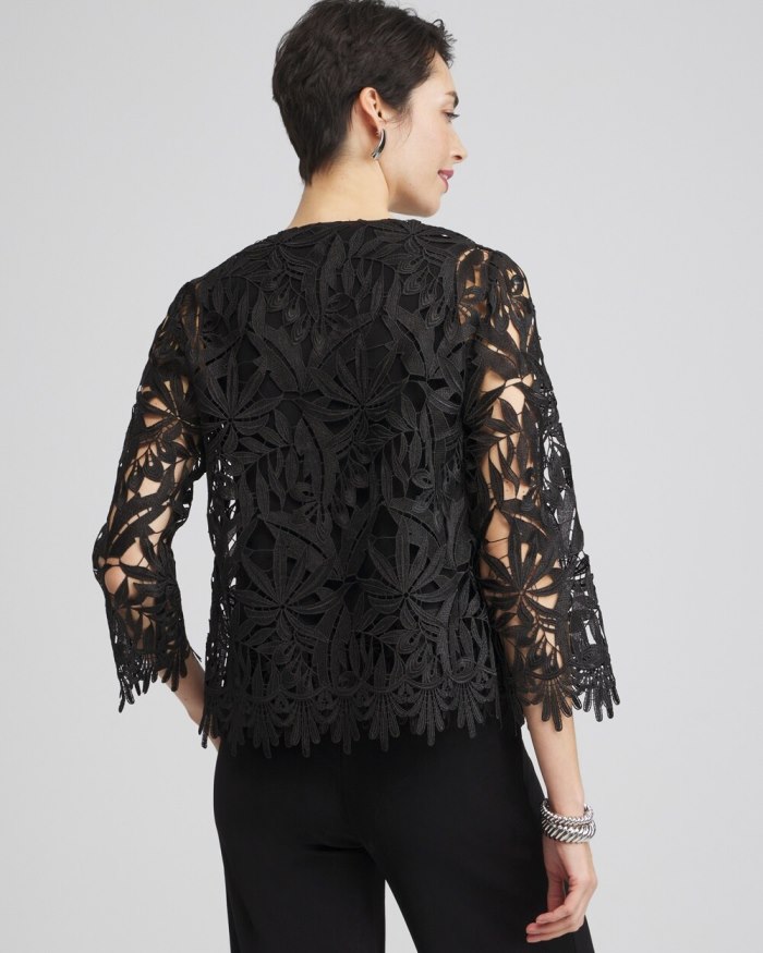 Chicos Travelers Collection Lace Jacket - Travelers Black Chicos Travelers Collection Lace Jacket - Travelers Black