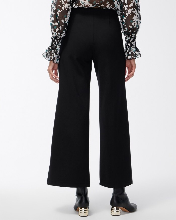 Chicos Ponte Pintuck Wide Leg Ankle Pants - Chocolate Fondant Chicos Ponte Pintuck Wide Leg Ankle Pants - Chocolate Fondant