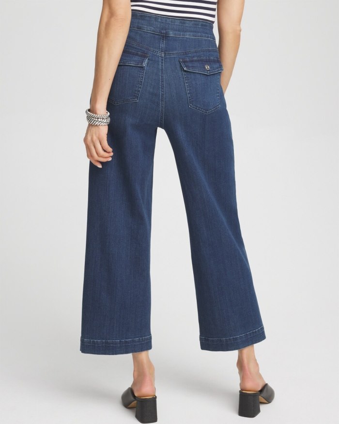 Chicos Pull-On Wide Leg Ankle Jeans - Redwood Indigo Chicos Pull-On Wide Leg Ankle Jeans - Redwood Indigo