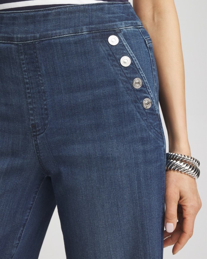 Chicos Pull-On Wide Leg Ankle Jeans - Redwood Indigo Chicos Pull-On Wide Leg Ankle Jeans - Redwood Indigo