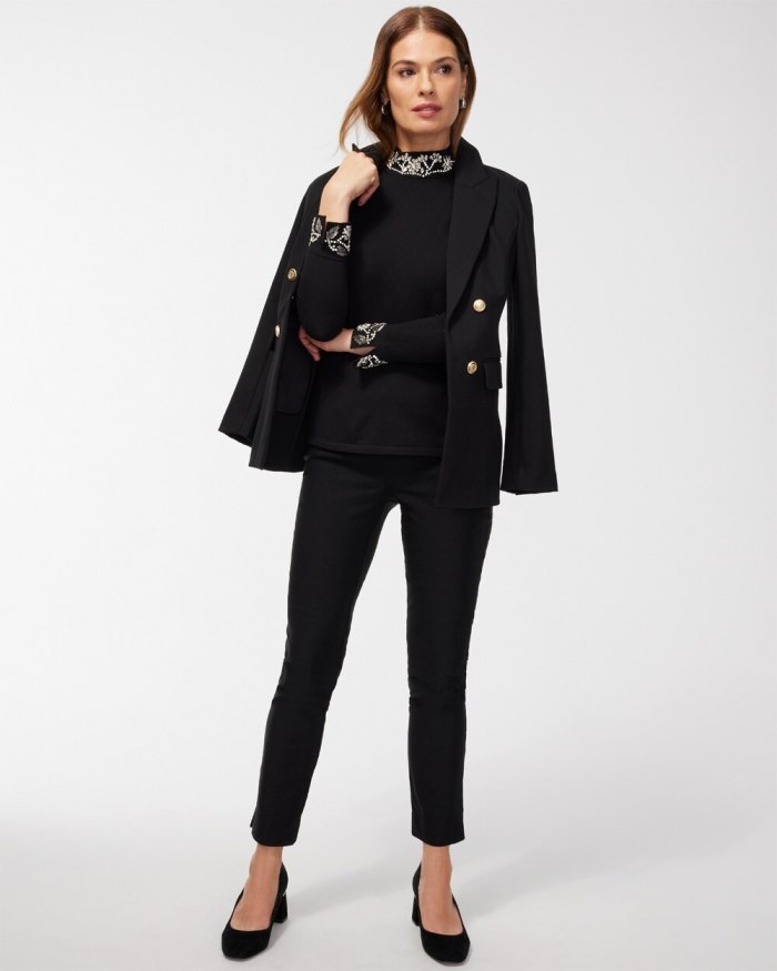 Chicos Embellished Floral Turtleneck - Black Chicos Embellished Floral Turtleneck - Black
