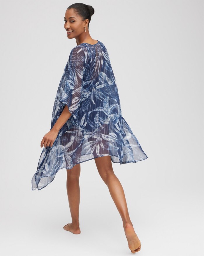 Chicos Miraclesuit Tropica Caftan Coverup - Navy Chicos Miraclesuit Tropica Caftan Coverup - Navy