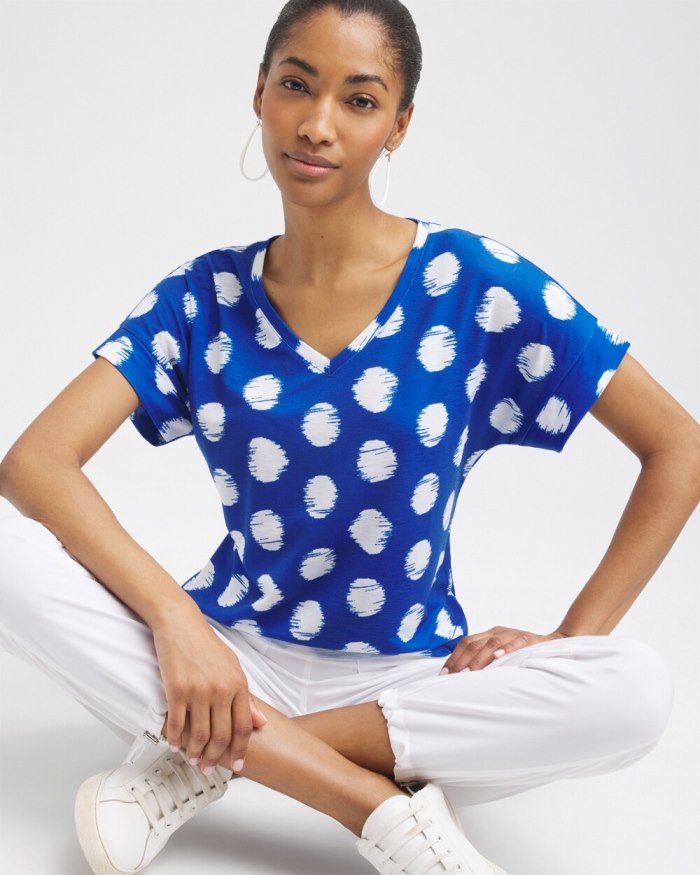 Chicos Zenergy Dots Drop Shoulder Tee - Nectarine Chicos Zenergy Dots Drop Shoulder Tee - Nectarine