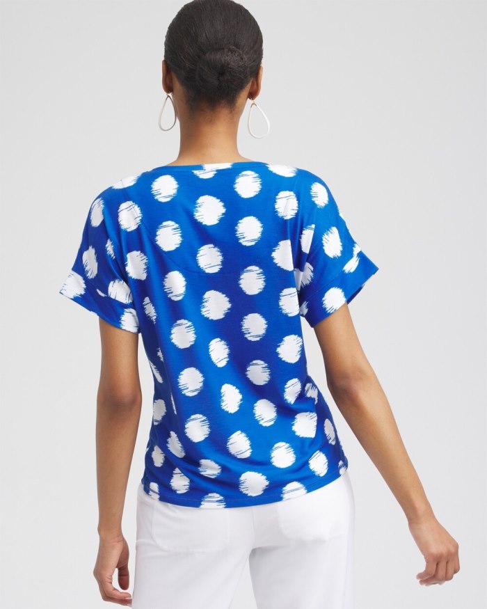 Chicos Zenergy Dots Drop Shoulder Tee - Nectarine Chicos Zenergy Dots Drop Shoulder Tee - Nectarine