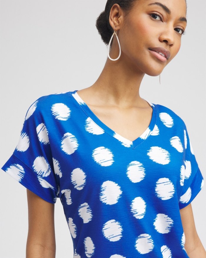 Chicos Zenergy Dots Drop Shoulder Tee - Nectarine Chicos Zenergy Dots Drop Shoulder Tee - Nectarine