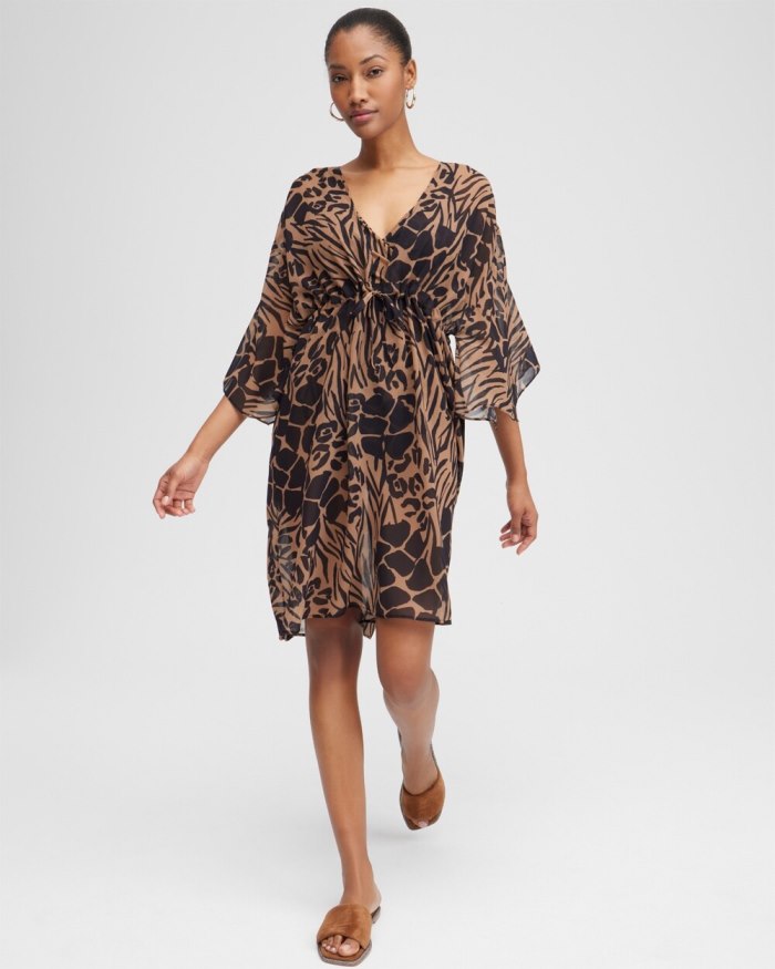 Chicos Animal Print Coverup - Black/Brown Chicos Animal Print Coverup - Black/Brown