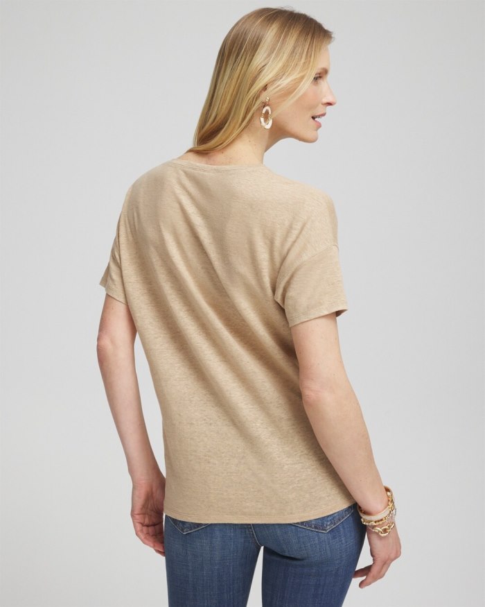 Chicos Neutral Sequin Embellished Tee - Sycamore Chicos Neutral Sequin Embellished Tee - Sycamore