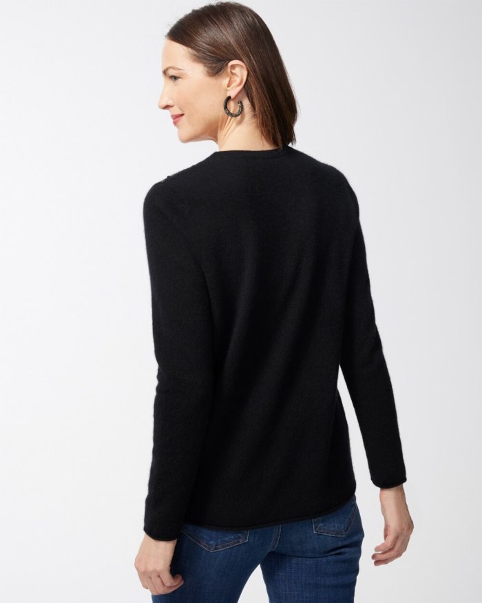 Chicos Cashmere Sequin Crew Neck Sweater - Merlot Chicos Cashmere Sequin Crew Neck Sweater - Merlot